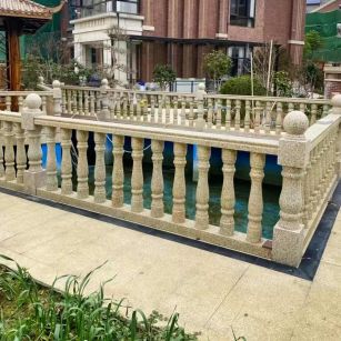 常德黄金麻花岗岩石材栏杆，扶手，将军柱，花瓶柱