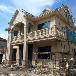 常德 黄金麻花岗岩石材私人别墅雕花门楼柱阳台栏杆