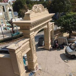 常德 黄金麻荔枝面花岗岩别墅门楼