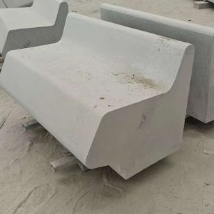 常德 芝麻白花岗岩异形坐凳，石凳