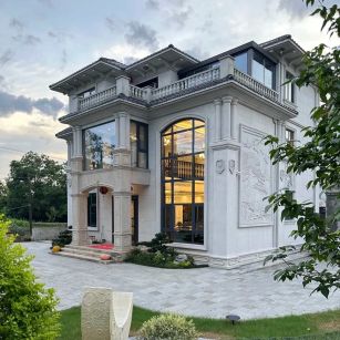 常德 白麻花岗岩私人别墅干挂石材豪华定制