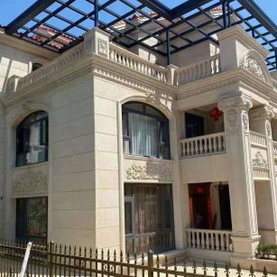 常德 黄金麻花岗岩荔枝面别墅外墙干挂