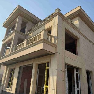 常德 黄金麻花岗岩石材荔枝面外墙干挂效果展示