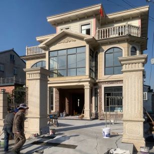 常德 黄金麻花岗岩荔枝面别墅外墙干挂私家专属