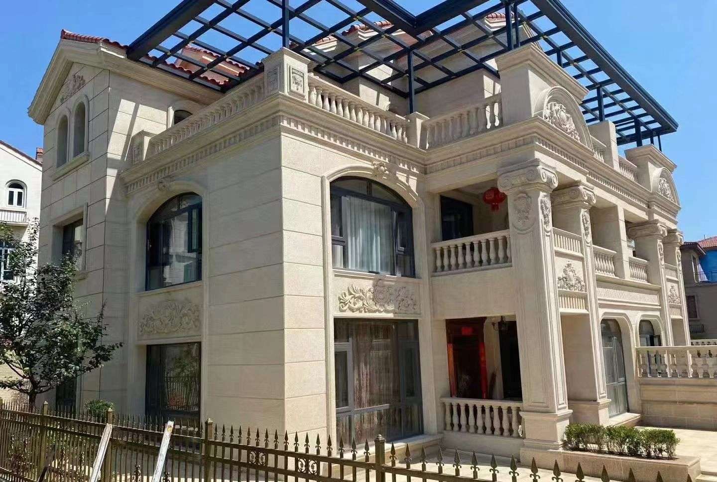 常德 黄金麻花岗岩荔枝面别墅外墙干挂