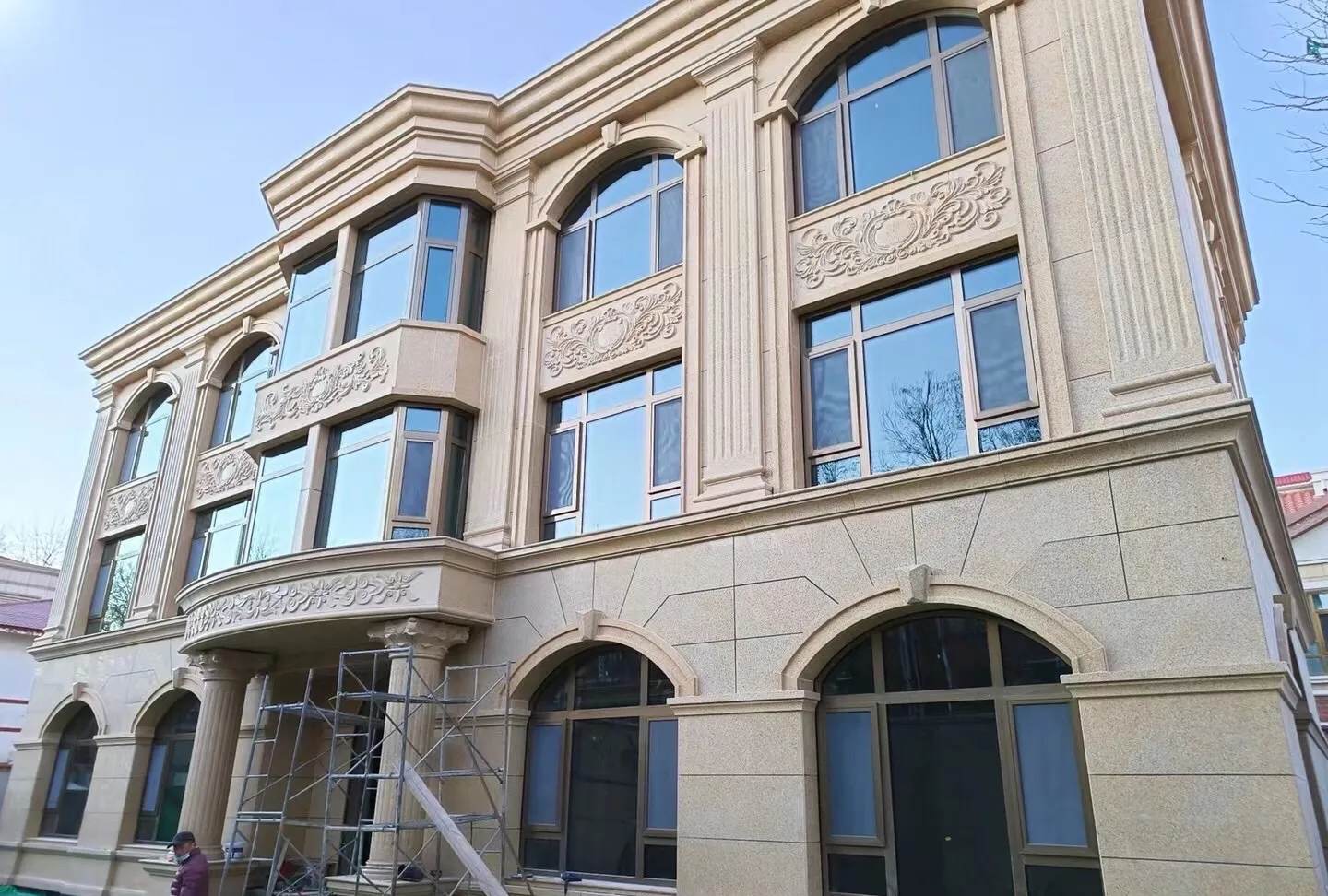 常德 黄金麻花岗岩别墅外墙干挂