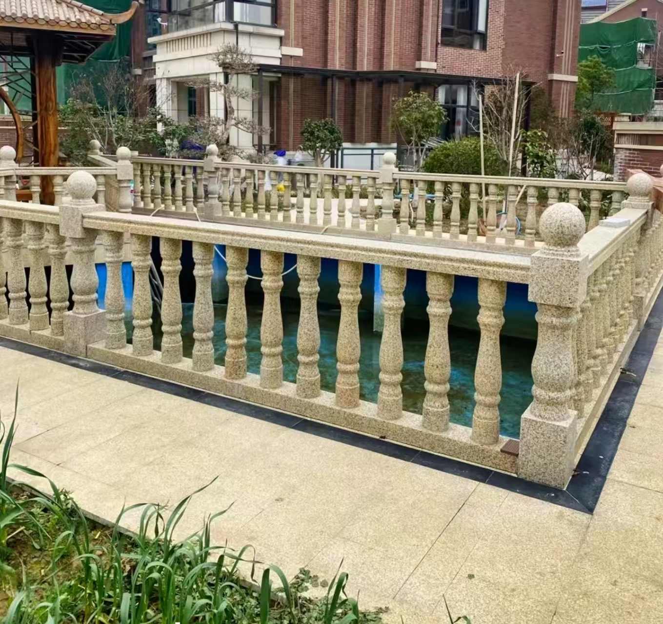 常德黄金麻花岗岩石材栏杆，扶手，将军柱，花瓶柱