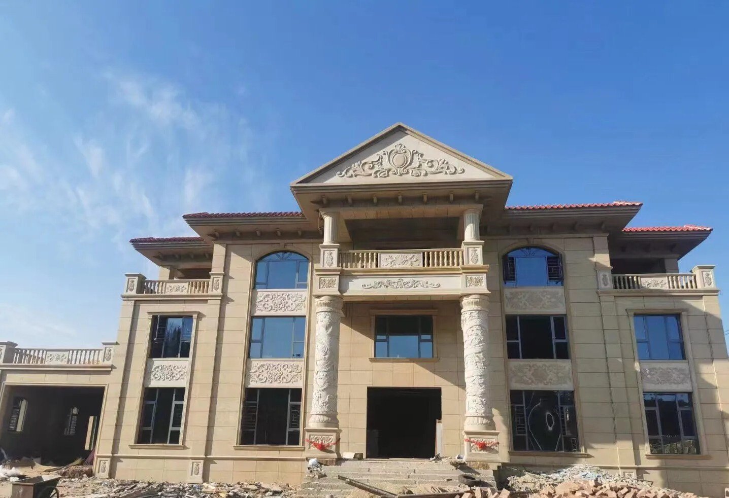 常德 黄金麻花岗岩别墅外墙干挂