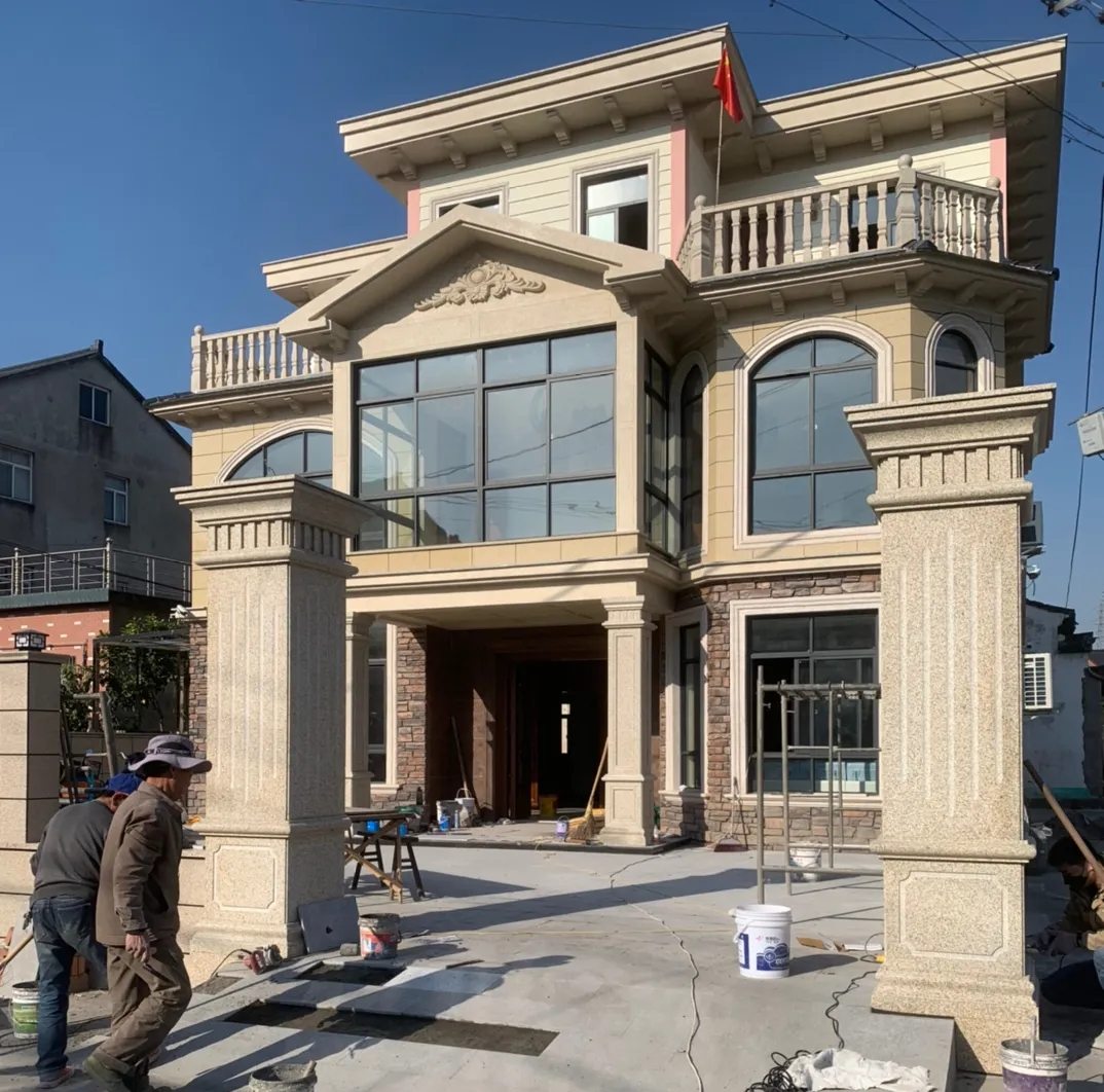 常德 黄金麻花岗岩荔枝面别墅外墙干挂私家专属